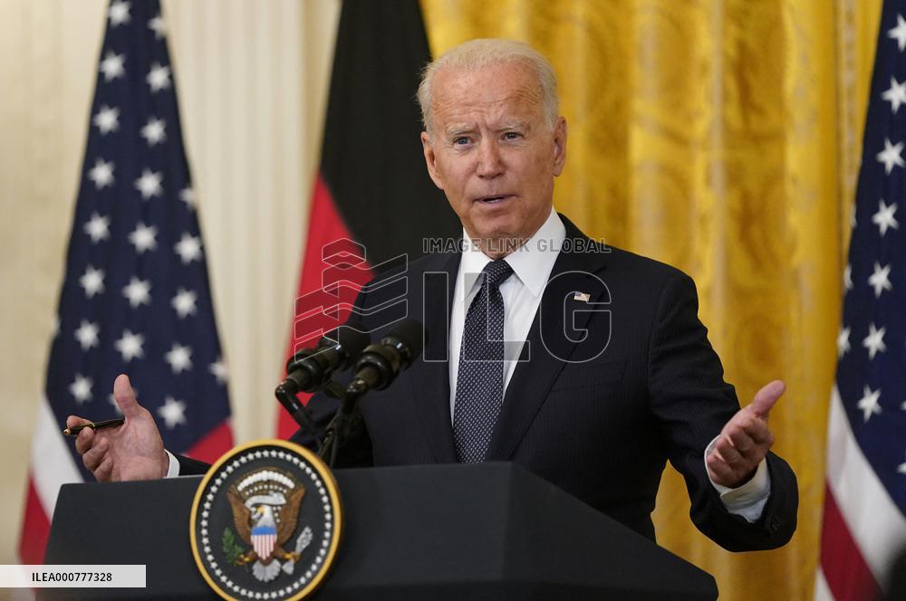 Biden Holds a Joint Press Conference with Dr. Angela Merkel the Chancellor of Germany