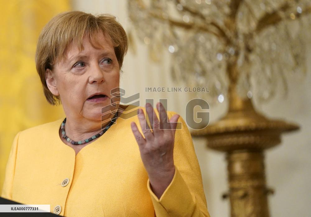 Biden Holds a Joint Press Conference with Dr. Angela Merkel the Chancellor of Germany