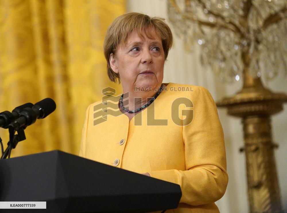 Biden Holds a Joint Press Conference with Dr. Angela Merkel the Chancellor of Germany