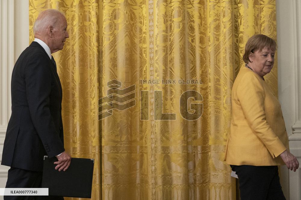 Biden Holds a Joint Press Conference with Dr. Angela Merkel the Chancellor of Germany