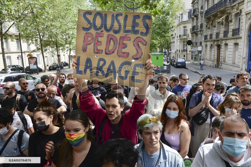 Rally In Support Of Samuel In Front Of The Spanish Embassy - Paris