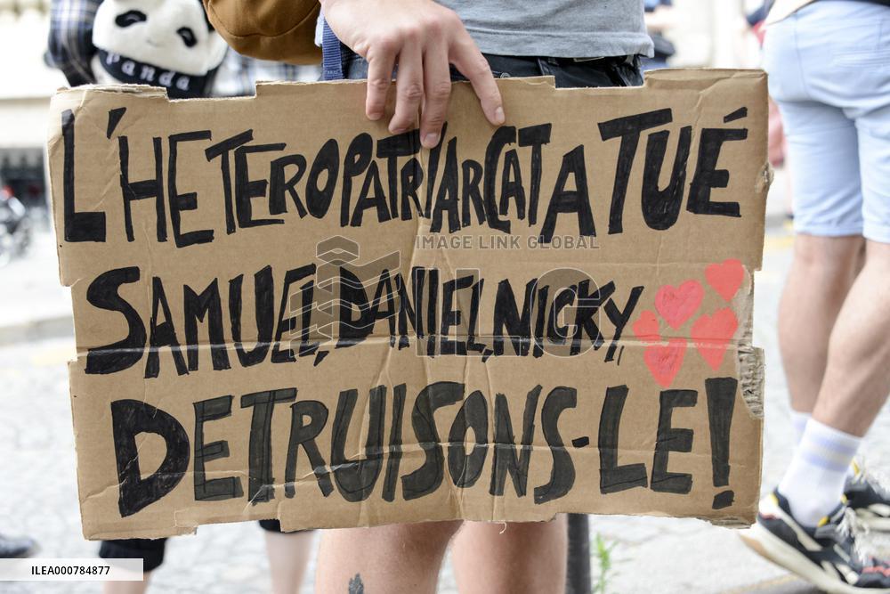 Rally In Support Of Samuel In Front Of The Spanish Embassy - Paris