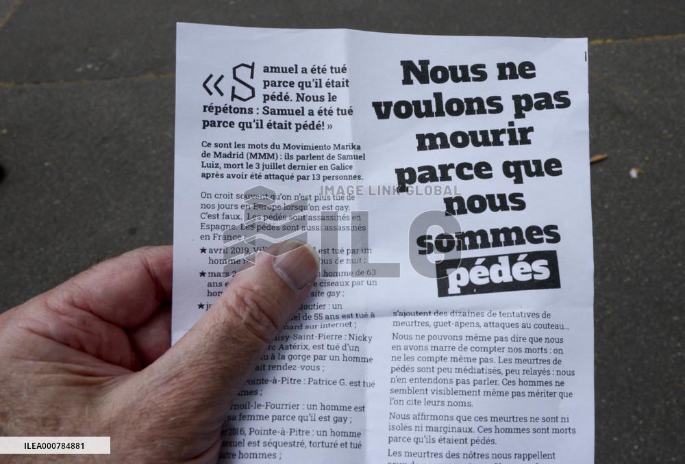 Rally In Support Of Samuel In Front Of The Spanish Embassy - Paris