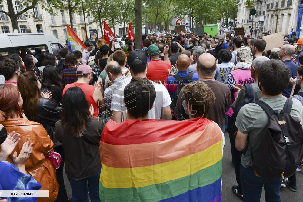 Rally In Support Of Samuel In Front Of The Spanish Embassy - Paris