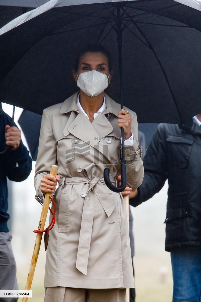 King Felipe And Queen Letizia Visit Roncesvalles