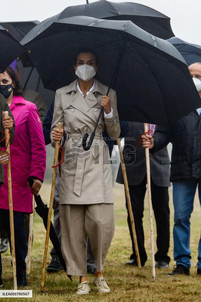 King Felipe And Queen Letizia Visit Roncesvalles