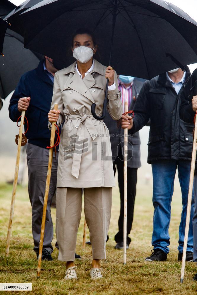 King Felipe And Queen Letizia Visit Roncesvalles
