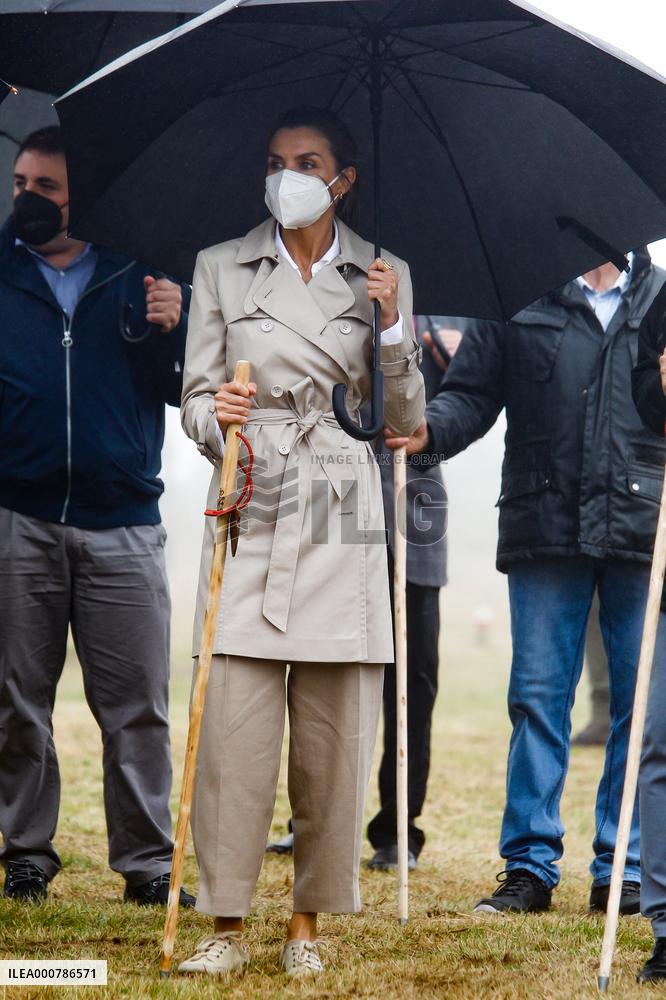King Felipe And Queen Letizia Visit Roncesvalles