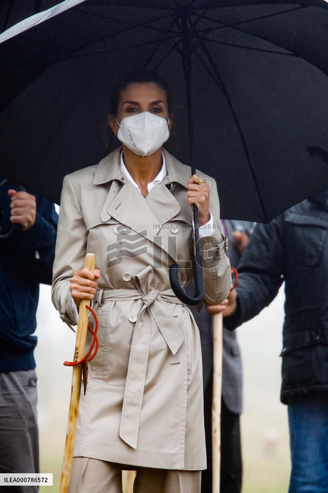 King Felipe And Queen Letizia Visit Roncesvalles