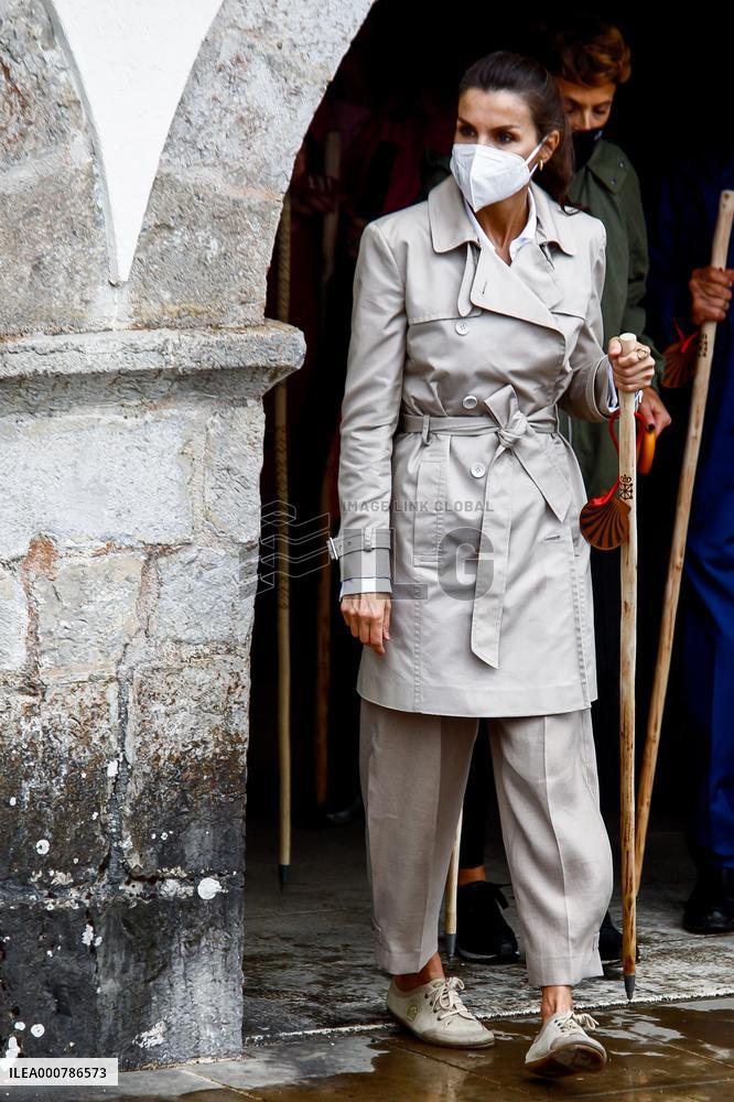 King Felipe And Queen Letizia Visit Roncesvalles
