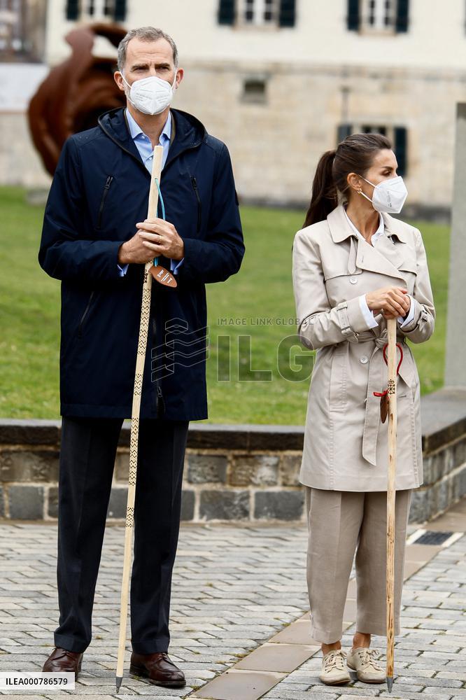 King Felipe And Queen Letizia Visit Roncesvalles