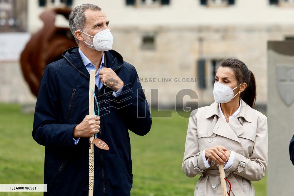 King Felipe And Queen Letizia Visit Roncesvalles