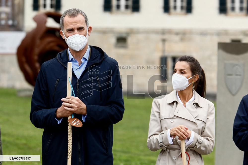 King Felipe And Queen Letizia Visit Roncesvalles