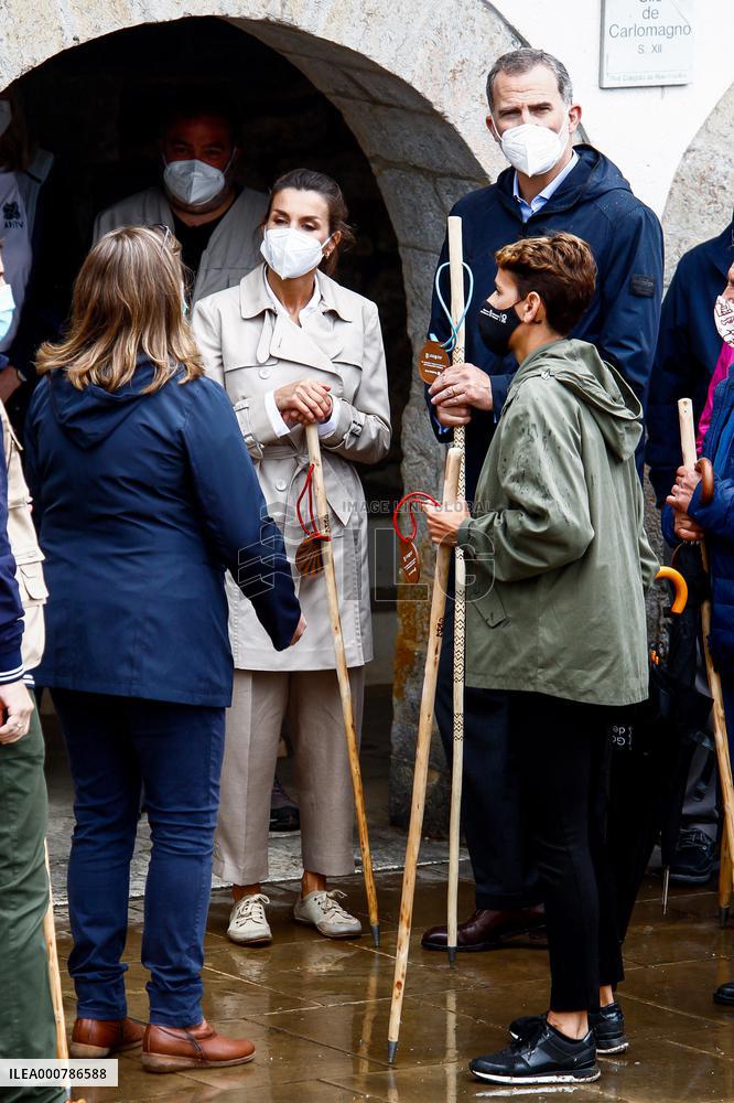 King Felipe And Queen Letizia Visit Roncesvalles