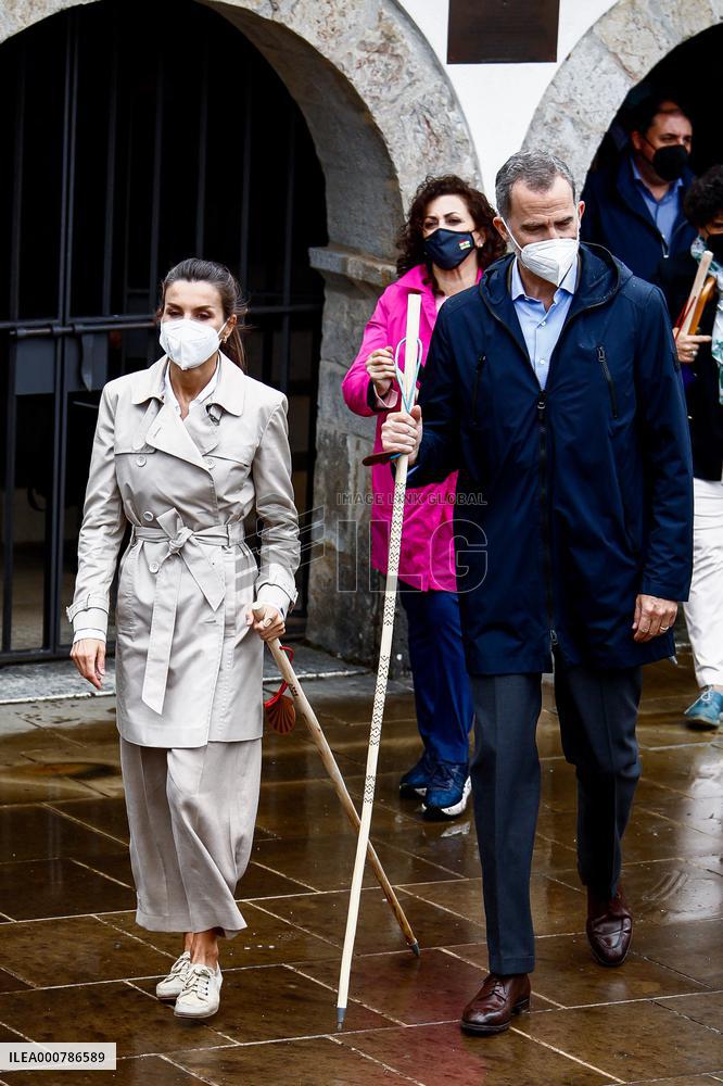 King Felipe And Queen Letizia Visit Roncesvalles