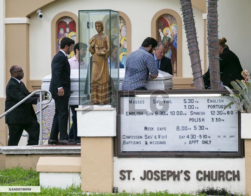 Funeral Of A Victim of Champlain Towers Collapse - Miami