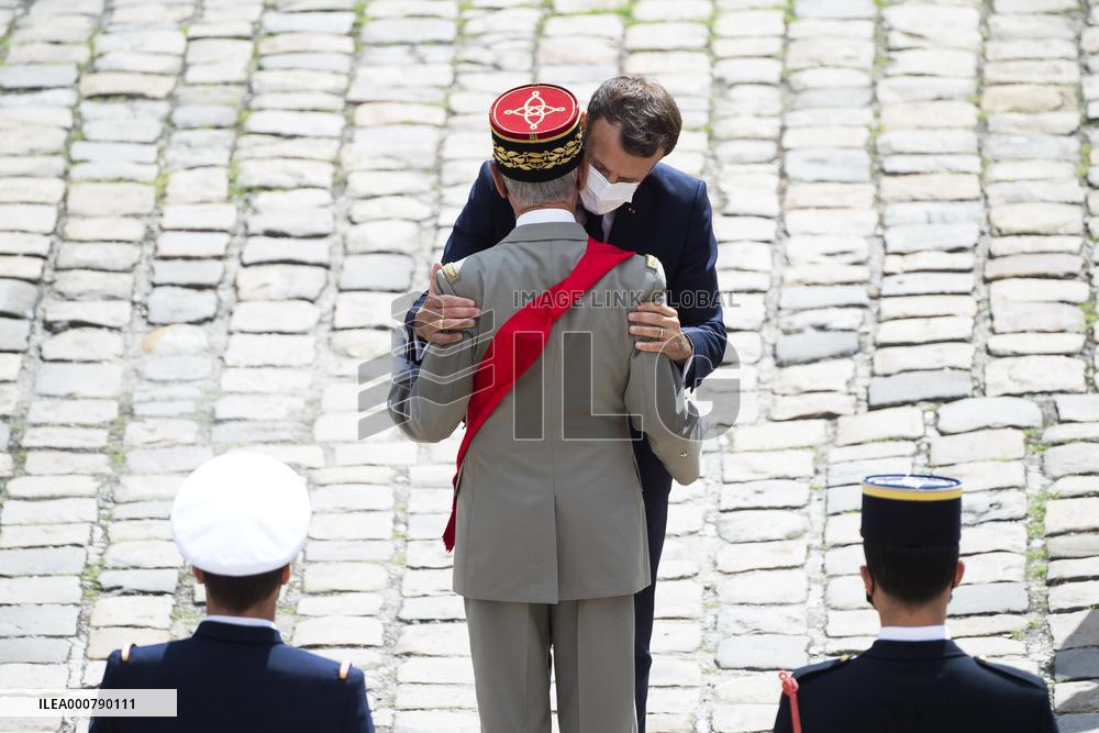 President Macron Attends A Military Ceremony - Paris