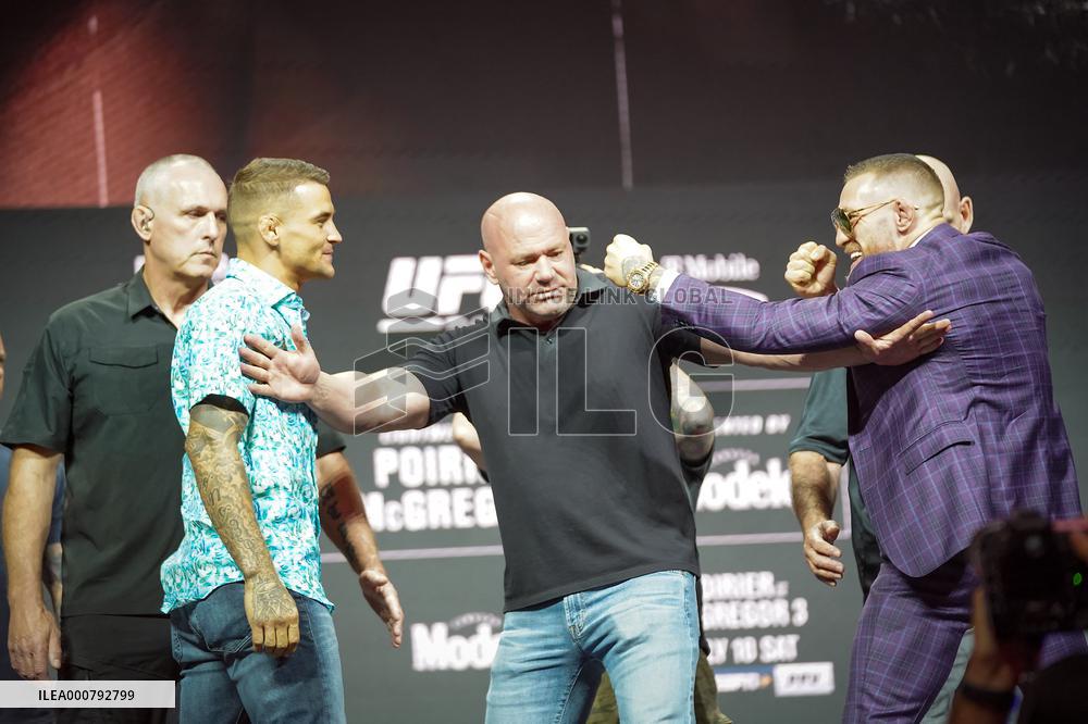 Conor McGregor & Dustin Poirier Face Off - Las Vegas
