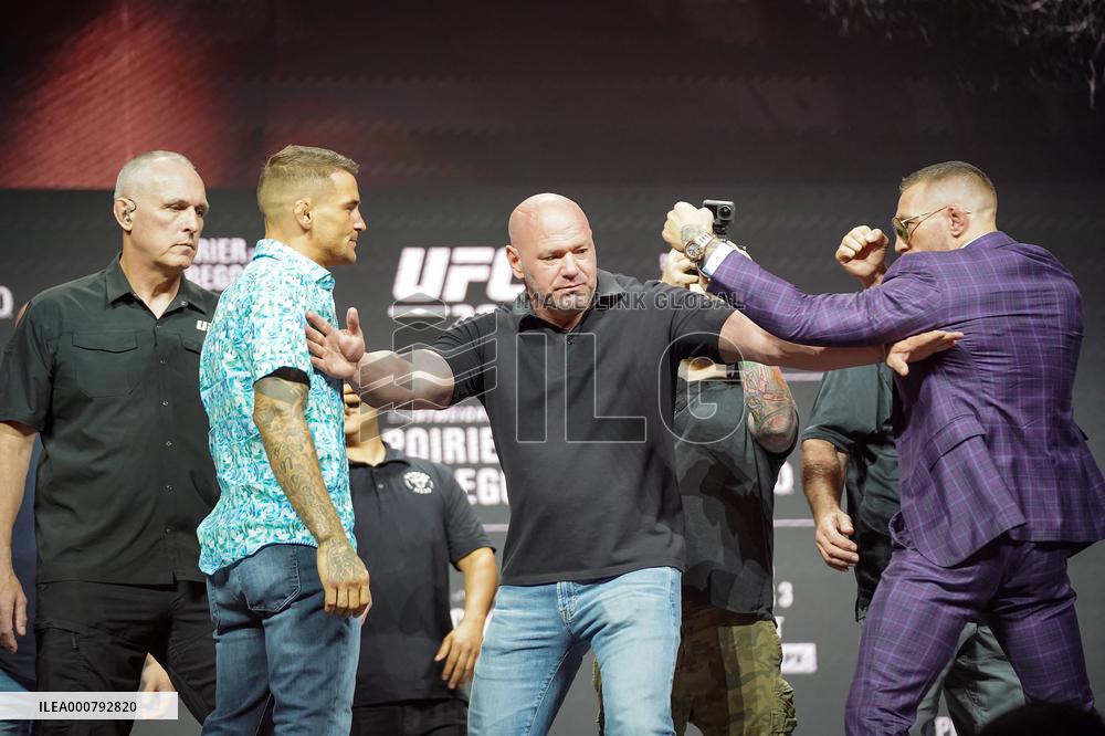 Conor McGregor & Dustin Poirier Face Off - Las Vegas