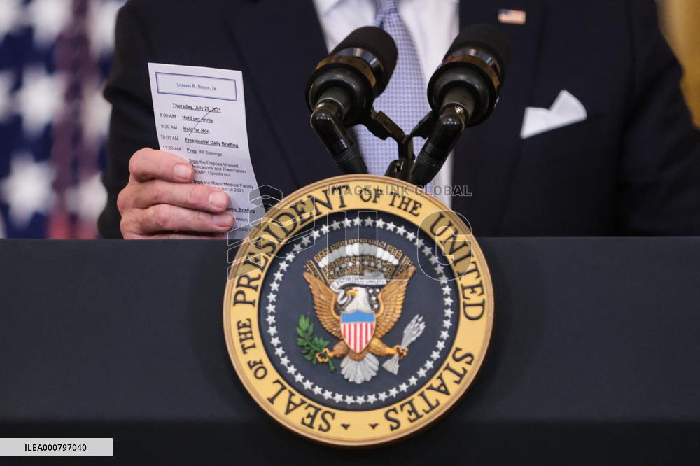 President Joe Biden holds an event on COVID-19 strategy, Delta variant