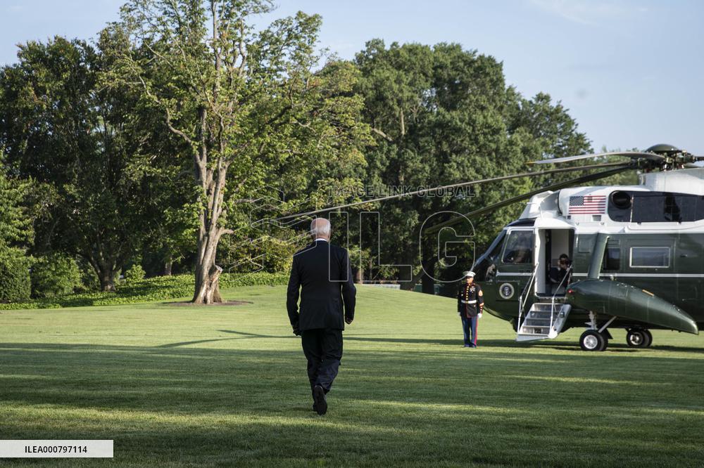 President Biden Departs White House for Weekend at Camp David