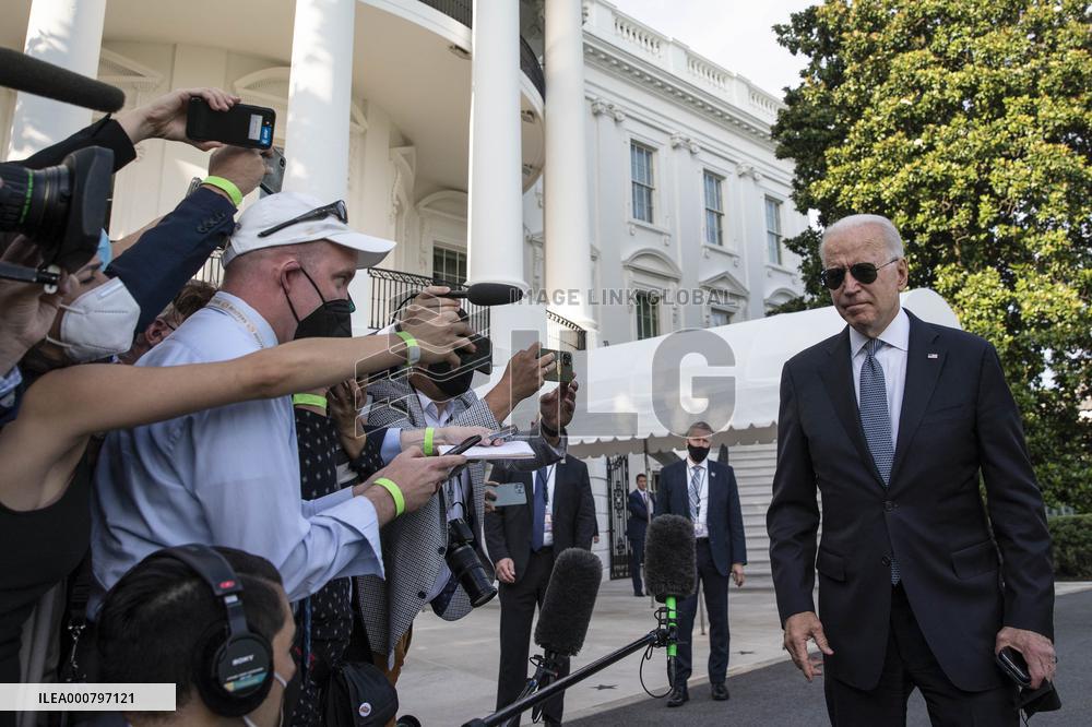 President Biden Departs White House for Weekend at Camp David