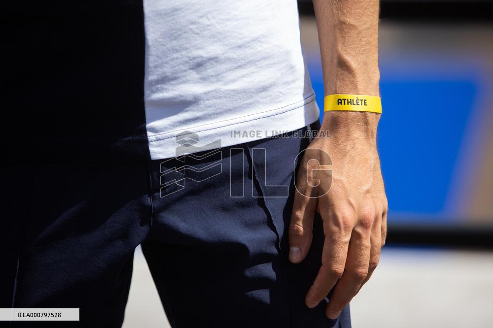 French gold medalist Romain Cannone at the fan zone of Trocadero