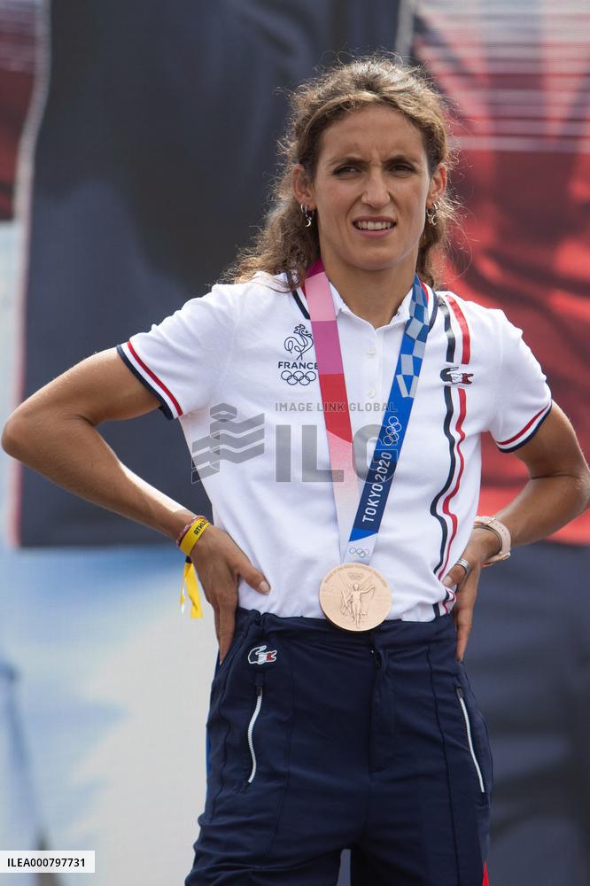 French Medalists of the Olympics Games at the Trocadero - Paris