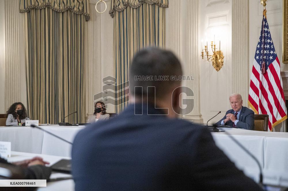 US President Joe Biden meets Latino community leaders