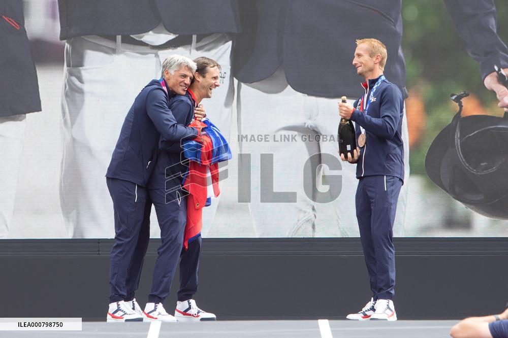 France Olympics Medalists At The Fan Zone Of The Trocadero - Paris