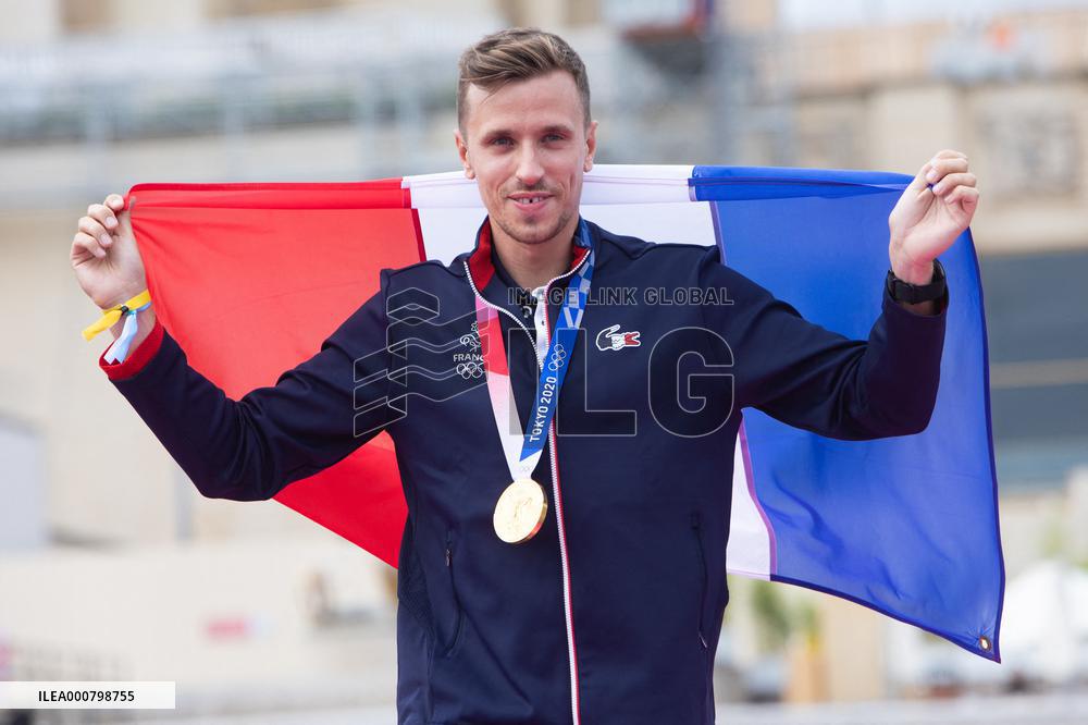France Olympics Medalists At The Fan Zone Of The Trocadero - Paris