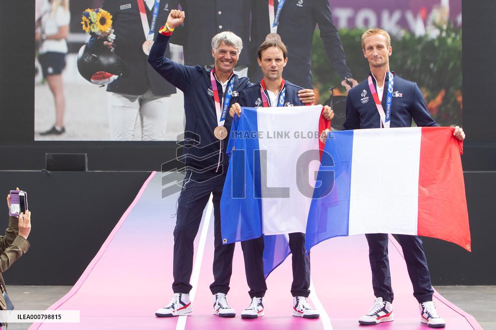 France Olympics Medalists At The Fan Zone Of The Trocadero - Paris
