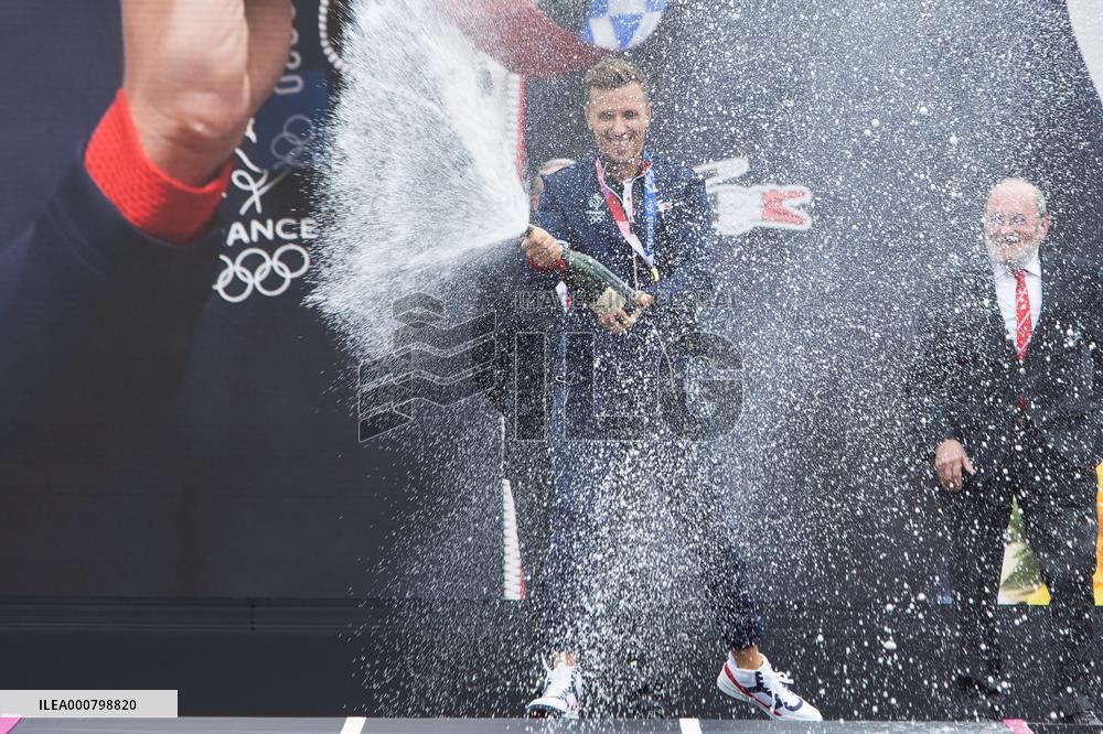 France Olympics Medalists At The Fan Zone Of The Trocadero - Paris