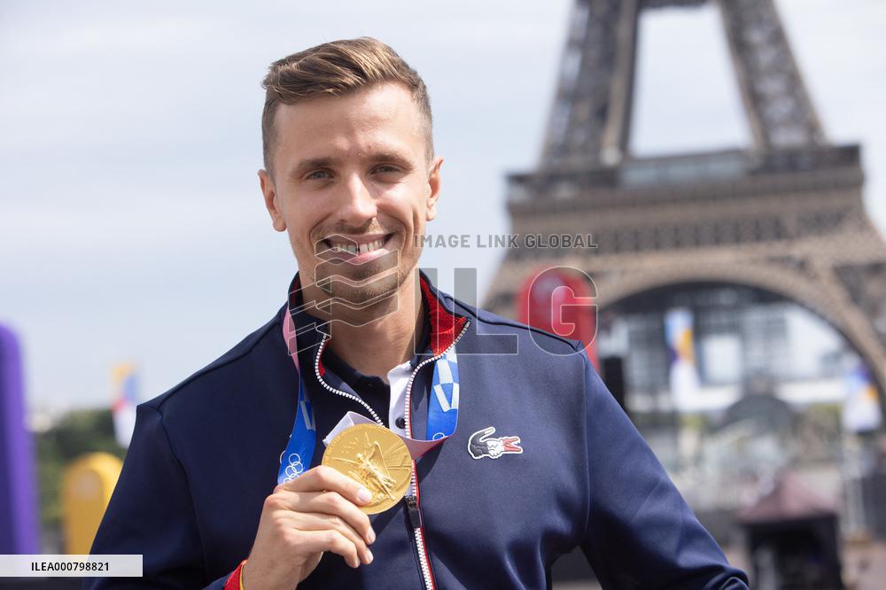 France Olympics Medalists At The Fan Zone Of The Trocadero - Paris