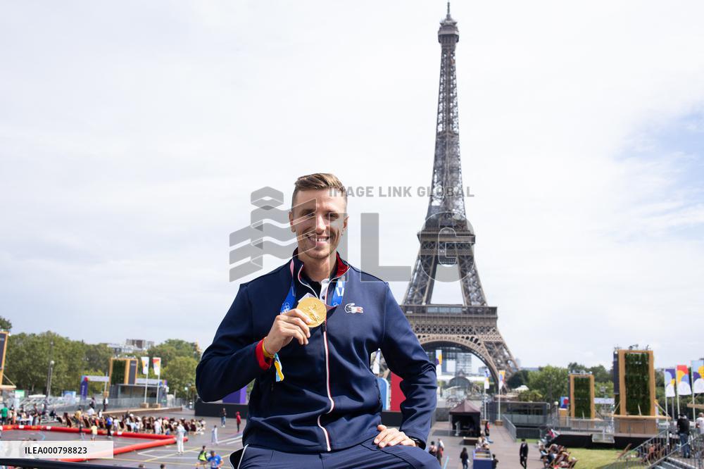 France Olympics Medalists At The Fan Zone Of The Trocadero - Paris