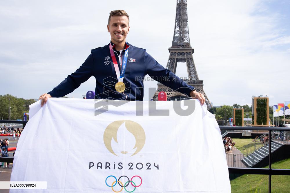 France Olympics Medalists At The Fan Zone Of The Trocadero - Paris