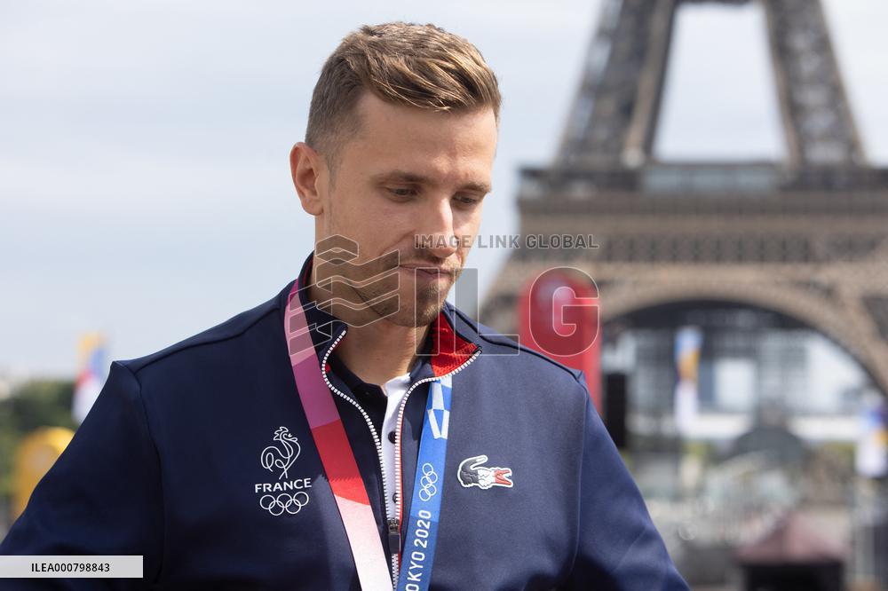 France Olympics Medalists At The Fan Zone Of The Trocadero - Paris