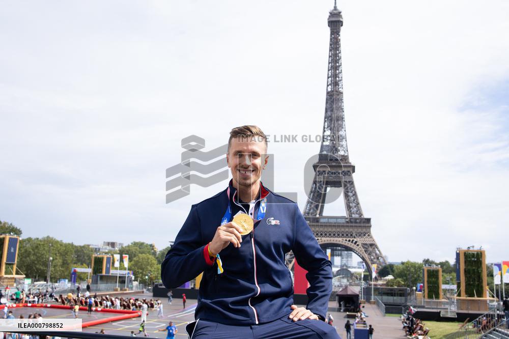 France Olympics Medalists At The Fan Zone Of The Trocadero - Paris