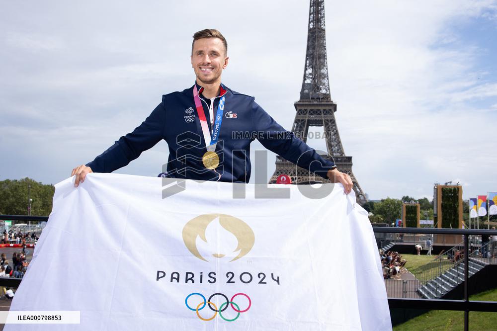 France Olympics Medalists At The Fan Zone Of The Trocadero - Paris