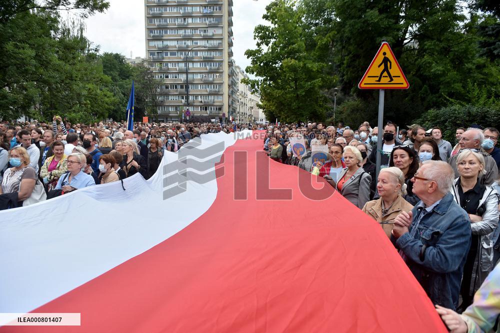 Protest For Media Freedom - Warsaw