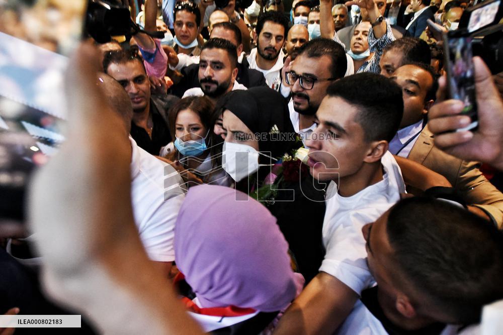 First Egyptian Female Gold Medalist Back To Cairo