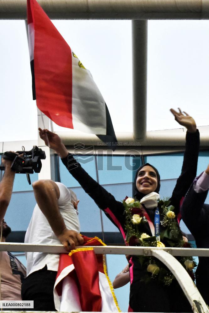 First Egyptian Female Gold Medalist Back To Cairo