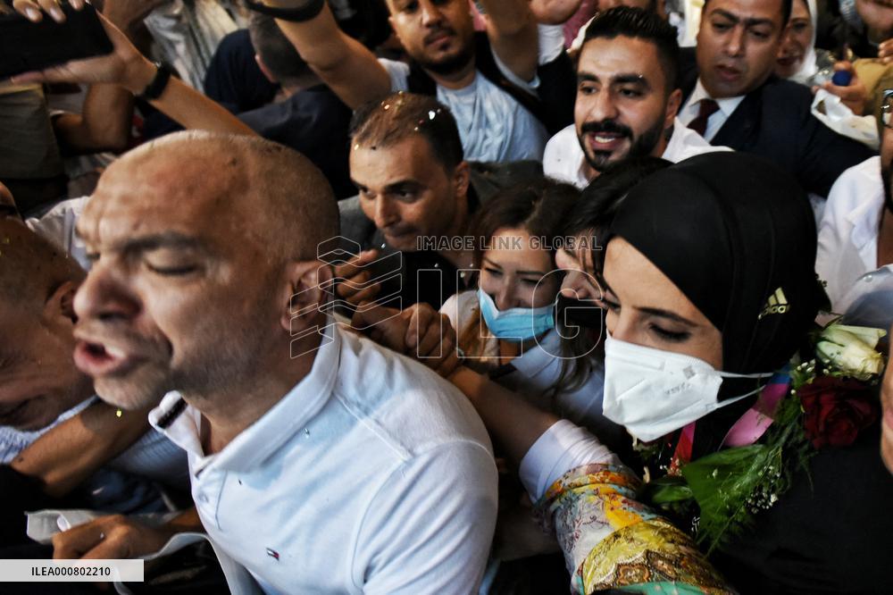 First Egyptian Female Gold Medalist Back To Cairo