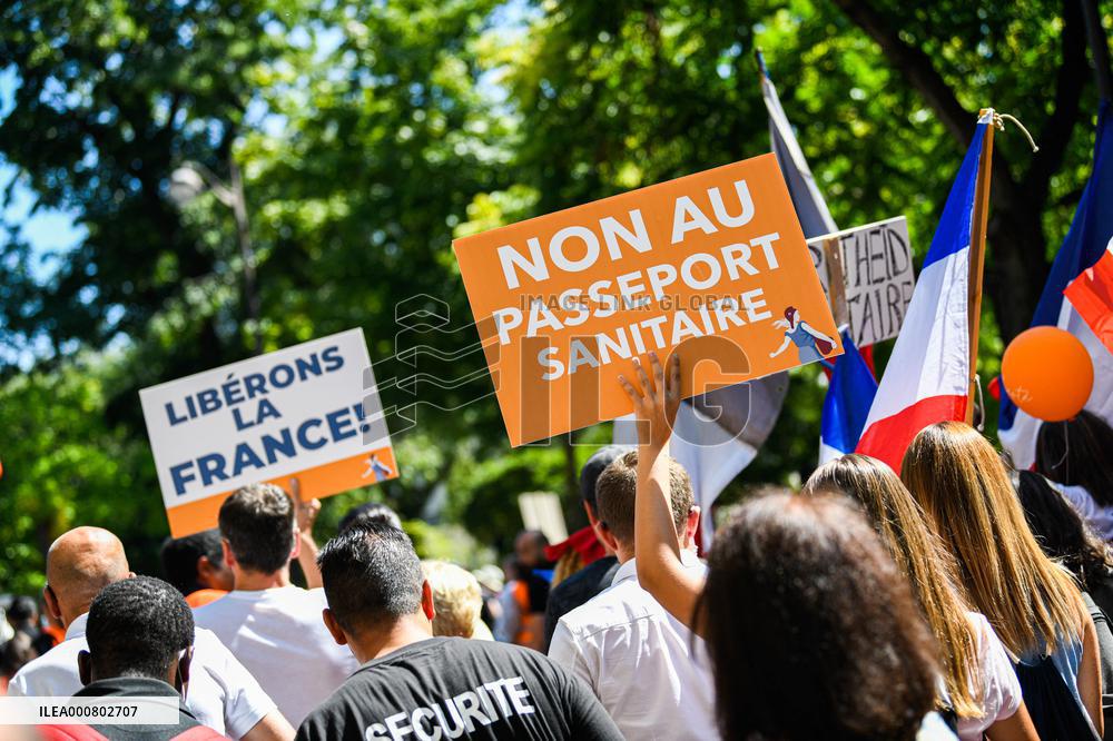 Anti-Health Pass Rally called by Florian Philippot - Paris