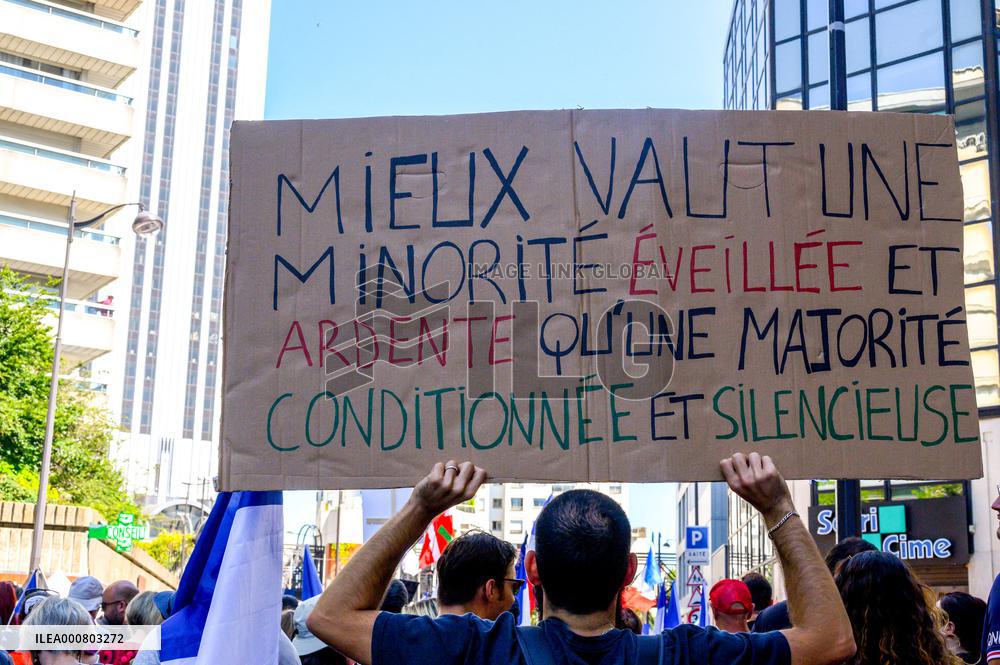 Anti-Health Pass Rally called by Philippot - Paris