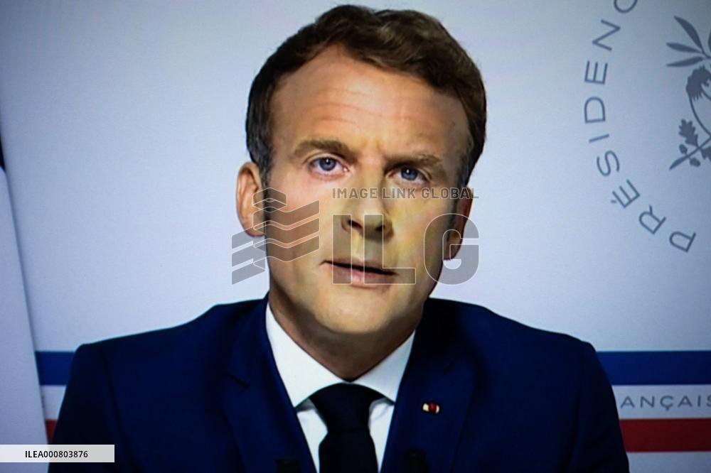 President Macron's TV Address On Afghanistan - Paris