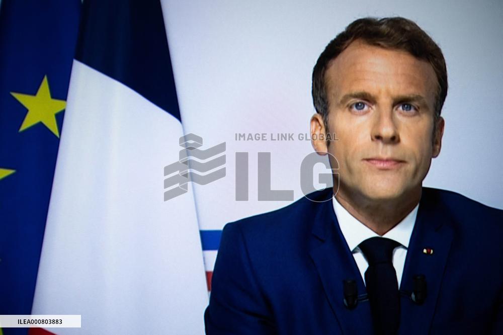 President Macron's TV Address On Afghanistan - Paris