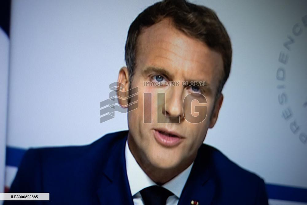 President Macron's TV Address On Afghanistan - Paris