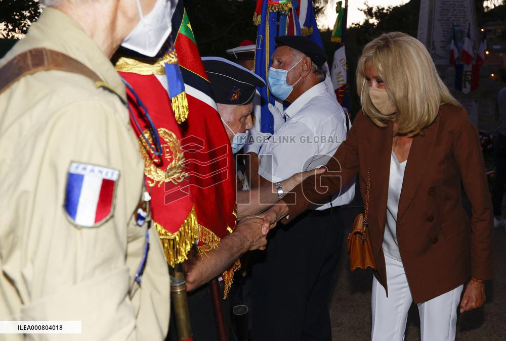 President Macron At A Ceremony For The Allied Landings - Bormes-les-Mimosas