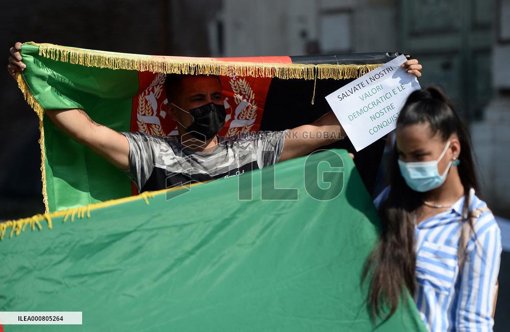 Demonstration in solidarity of the Afghan people in Rome